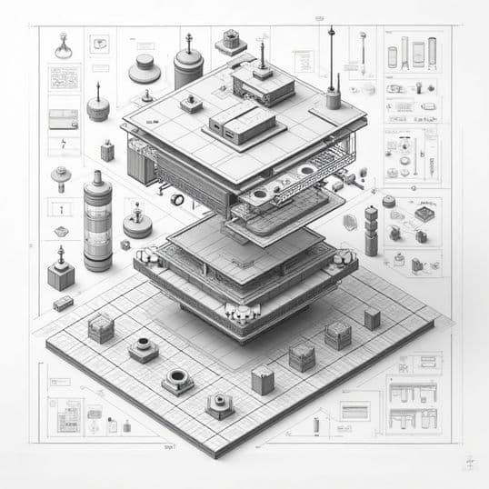 An exploded assembly drawing with component call-outs