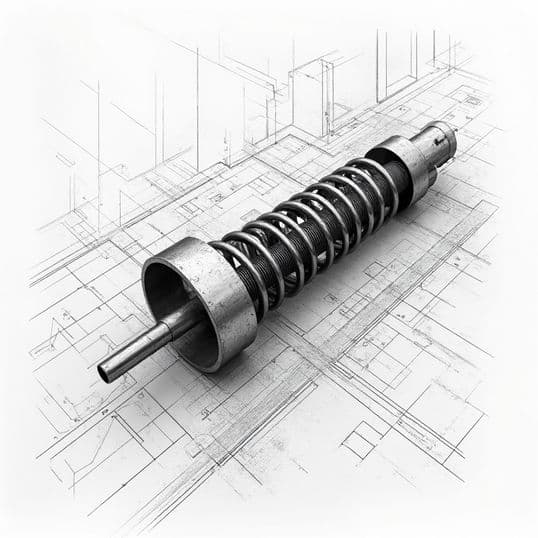 A drawing of a spring damper unit